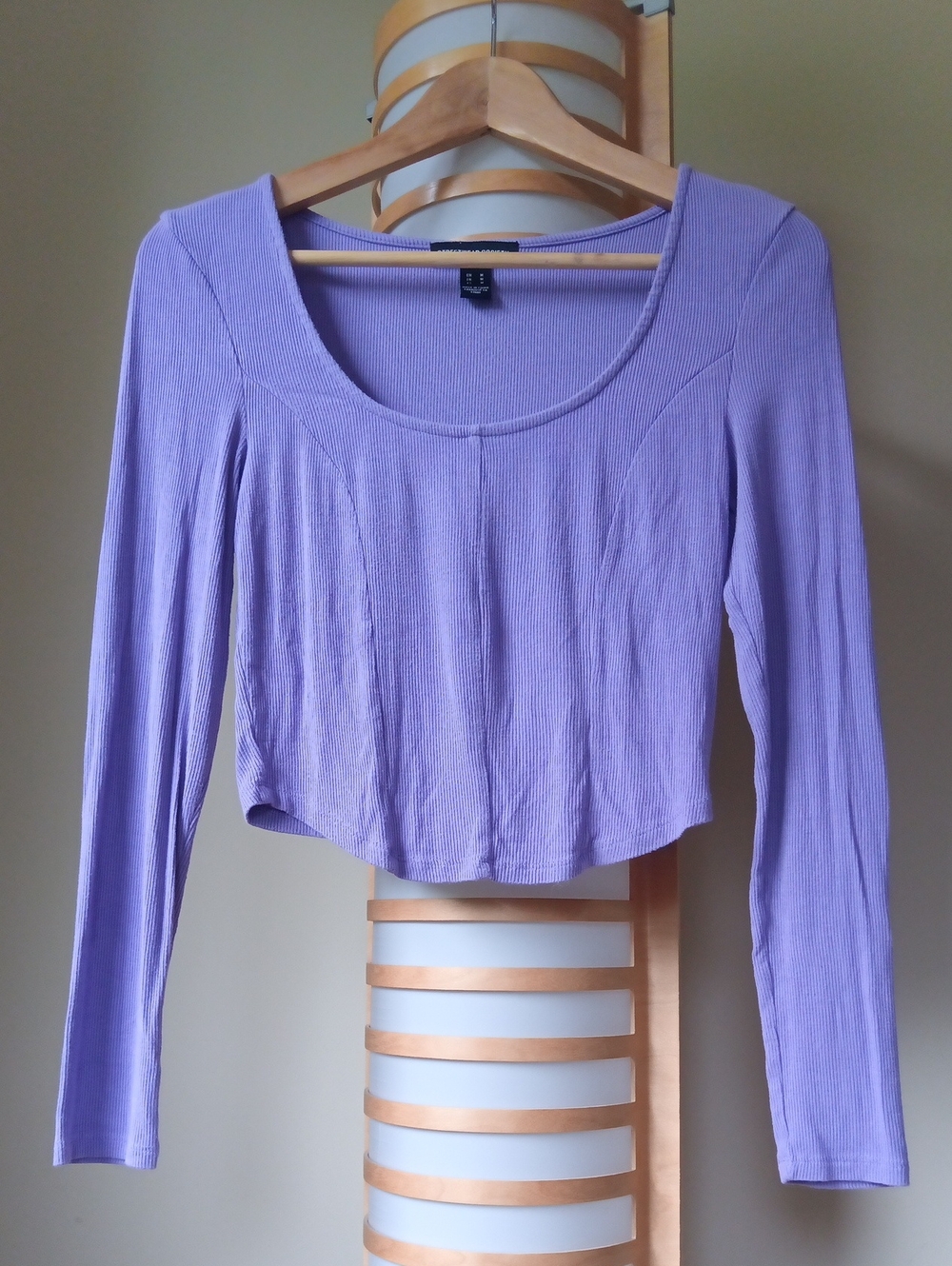 P14" L17" Streetwear Society Lavender Ribbed Scoop Crop Top